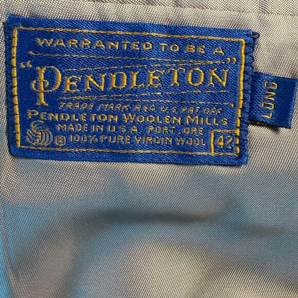 Pendleton Woolen Mills Men’s 42L Gray Virgin Wool Blazer Sport Coat Made in USA - Picture 3 of 16